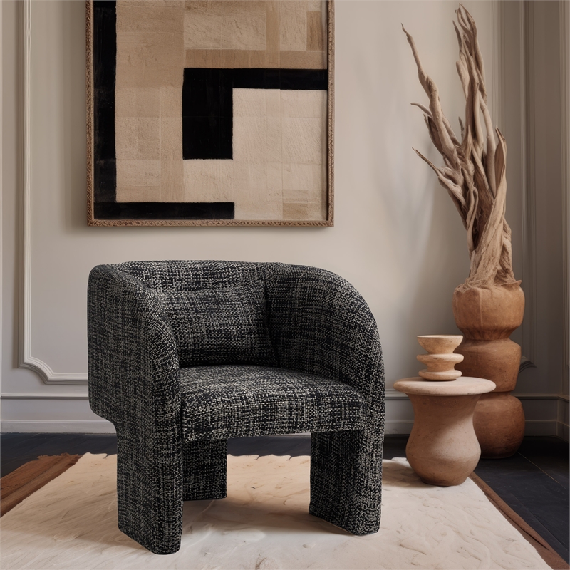 Meridian Furniture Sawyer Black Weaved Fabric Accent Chair