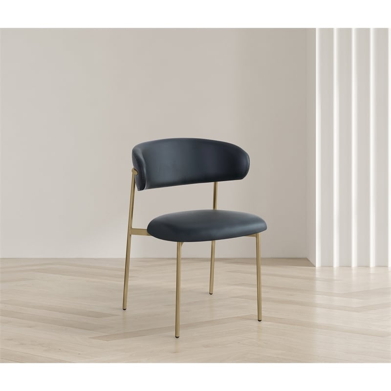 Meridian Furniture Lupita Black Vegan Leather Dining Chair (Set of 2)