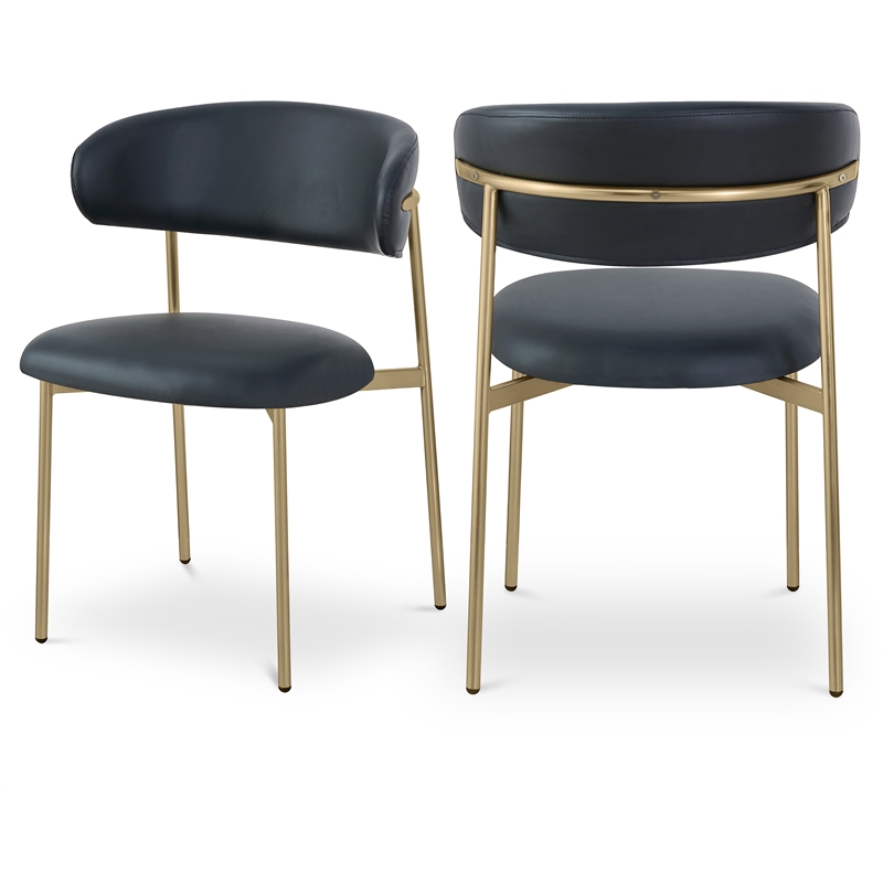 Meridian Furniture Lupita Black Vegan Leather Dining Chair (Set of 2)