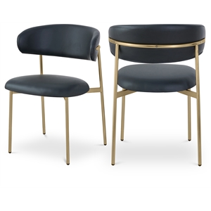 Meridian Furniture Lupita Black Vegan Leather Dining Chair (Set of 2)