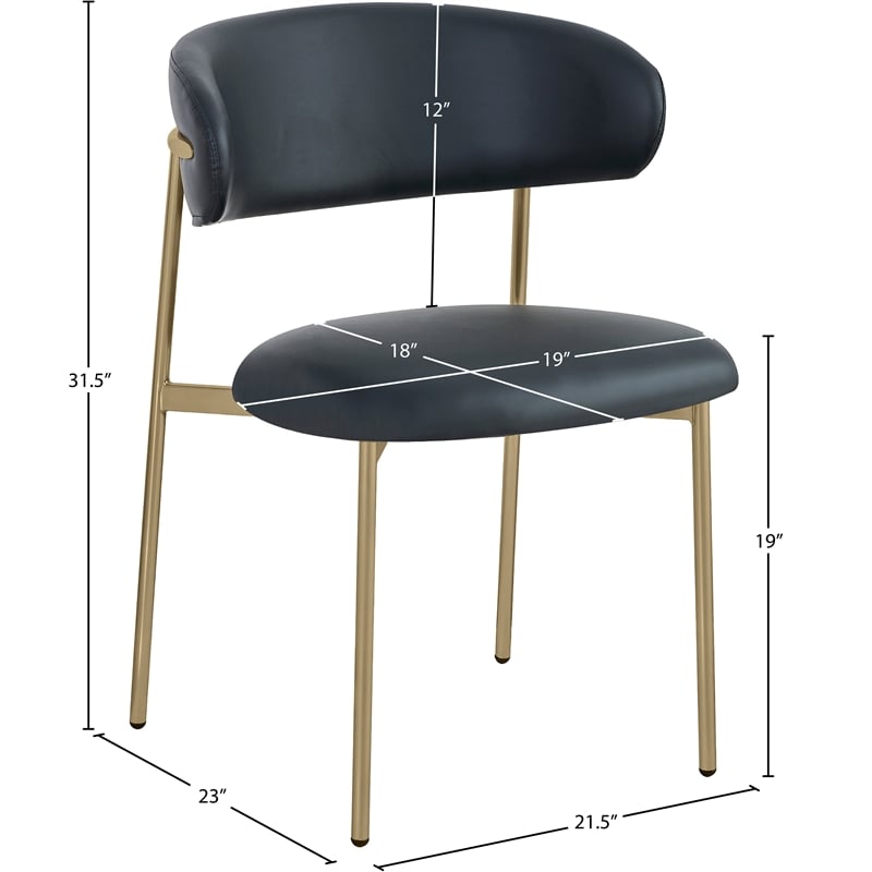 Meridian Furniture Lupita Black Vegan Leather Dining Chair (Set of 2)