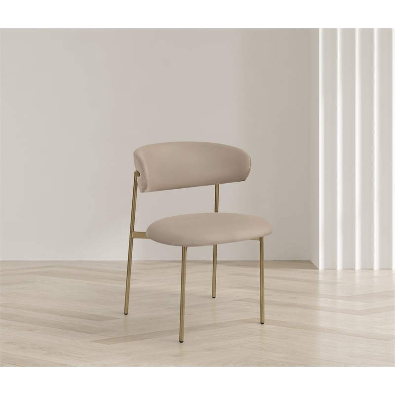 Meridian Furniture Lupita Taupe Vegan Leather Dining Chair (Set of 2)