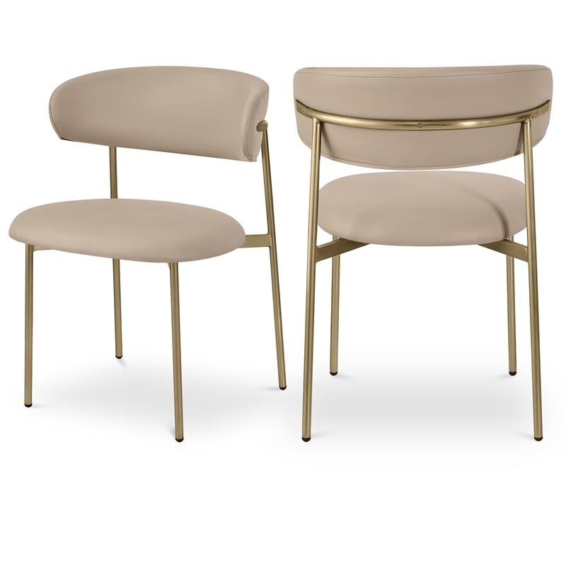 Meridian Furniture Lupita Taupe Vegan Leather Dining Chair (Set of 2)