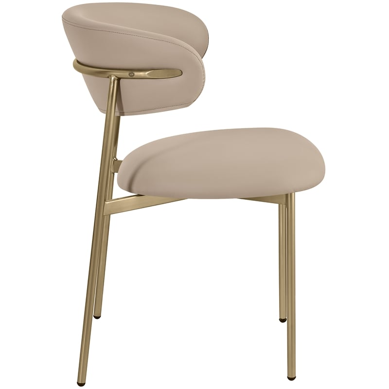 Meridian Furniture Lupita Taupe Vegan Leather Dining Chair (Set of 2)