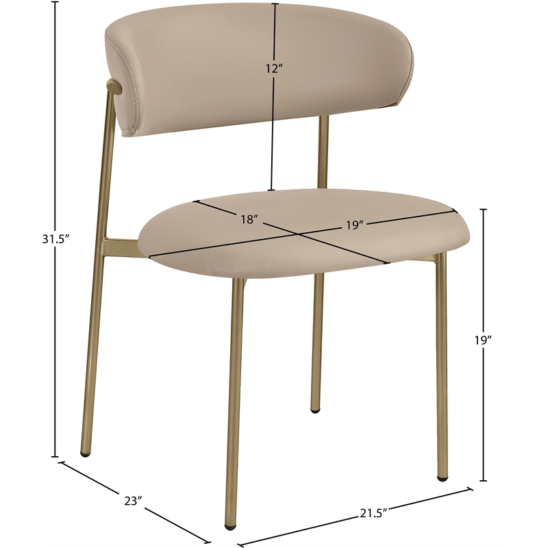 Meridian Furniture Lupita Taupe Vegan Leather Dining Chair (Set of 2)