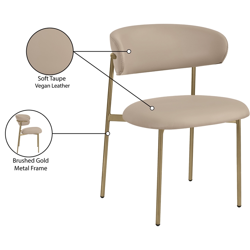 Meridian Furniture Lupita Taupe Vegan Leather Dining Chair (Set of 2)