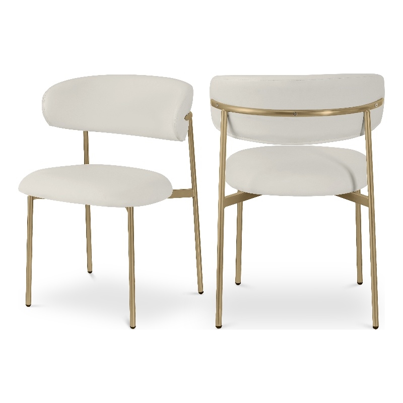 Meridian Furniture Lupita Off White Vegan Leather Dining Chair (Set of 2)