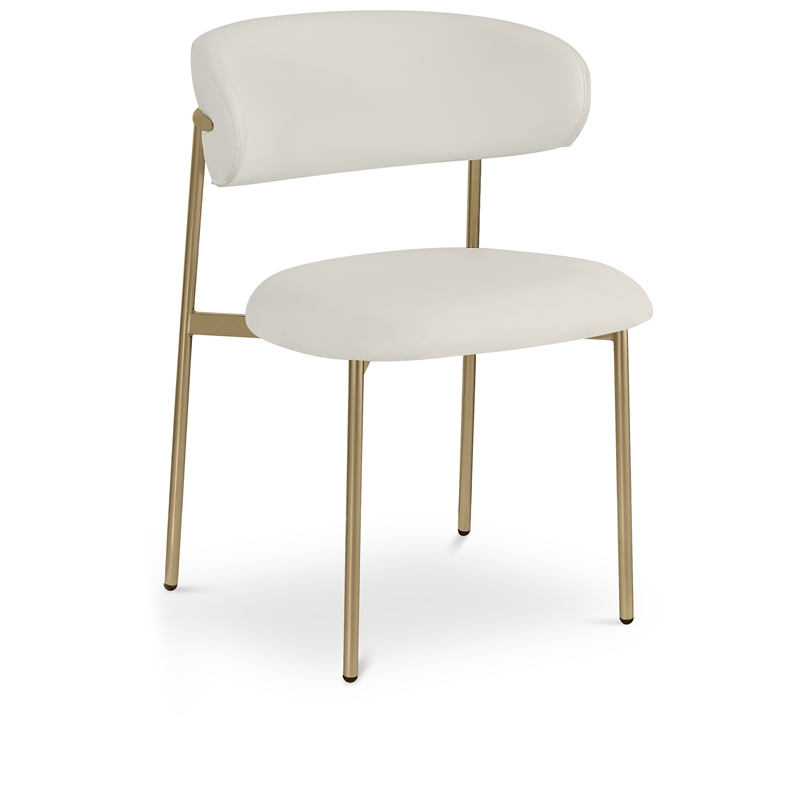 Meridian Furniture Lupita Off White Vegan Leather Dining Chair (Set of 2)