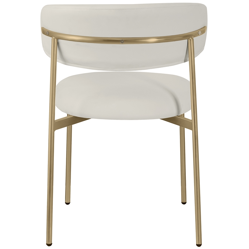 Meridian Furniture Lupita Off White Vegan Leather Dining Chair (Set of 2)