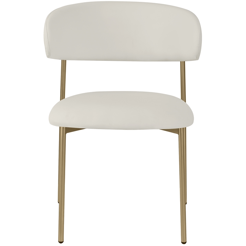 Meridian Furniture Lupita Off White Vegan Leather Dining Chair (Set of 2)