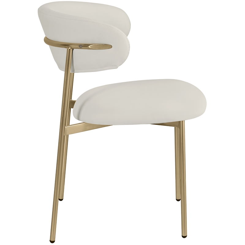 Meridian Furniture Lupita Off White Vegan Leather Dining Chair (Set of 2)