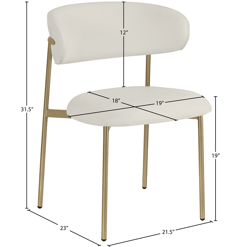 Meridian Furniture Lupita Off White Vegan Leather Dining Chair (Set of 2)