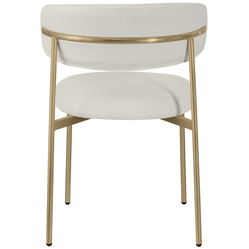 Meridian Furniture Lupita Off White Vegan Leather Dining Chair (Set of 2)