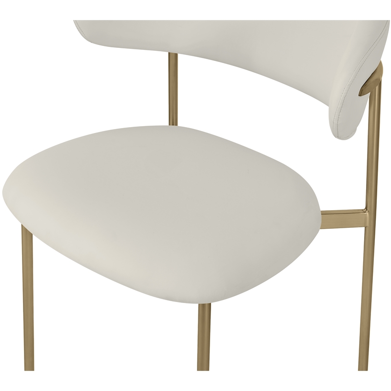 Meridian Furniture Lupita Off White Vegan Leather Dining Chair (Set of 2)