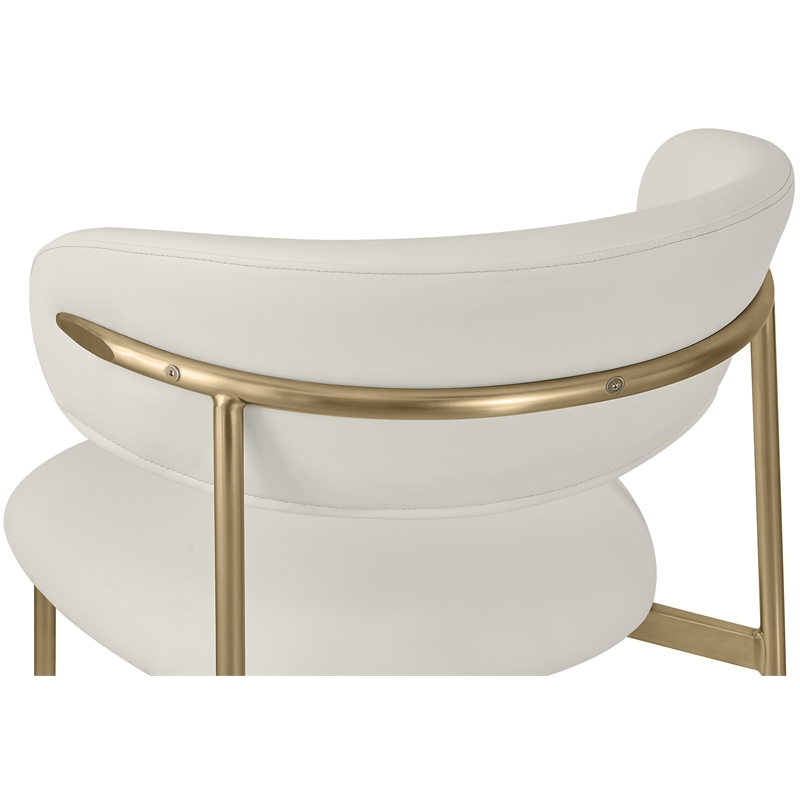 Meridian Furniture Lupita Off White Vegan Leather Dining Chair (Set of 2)