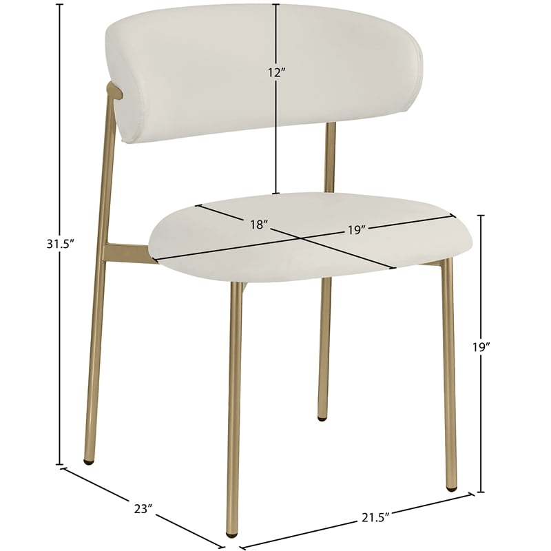 Meridian Furniture Lupita Off White Vegan Leather Dining Chair (Set of 2)