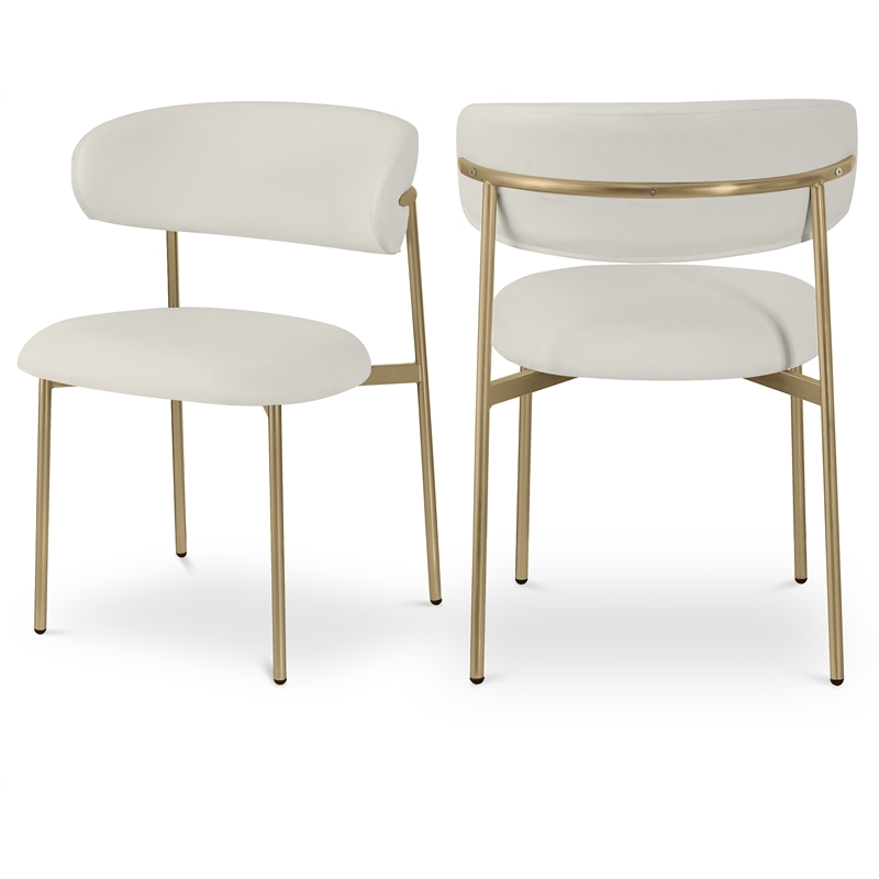 Meridian Furniture Lupita Off White Vegan Leather Dining Chair (Set of 2)