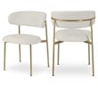Meridian Furniture Lupita Off White Vegan Leather Dining Chair (Set of 2)