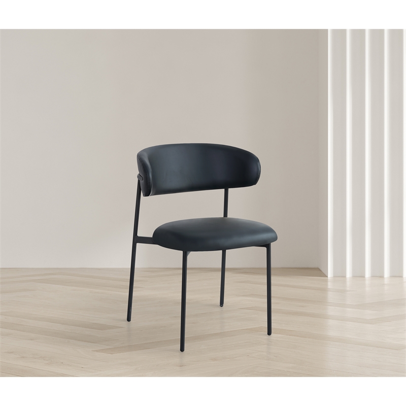 Meridian Furniture Lupita Black Vegan Leather Dining Chair (Set of 2)