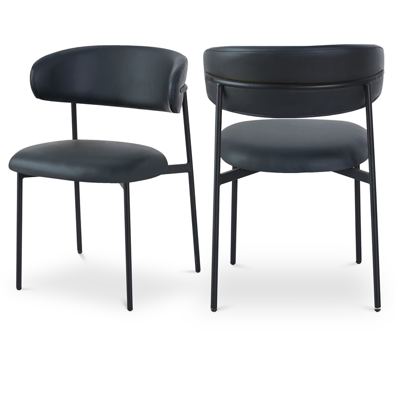Meridian Furniture Lupita Black Vegan Leather Dining Chair (Set of 2)