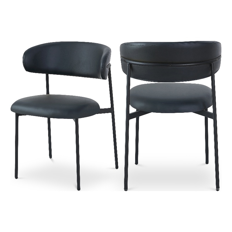 Meridian Furniture Lupita Black Vegan Leather Dining Chair (Set of 2)