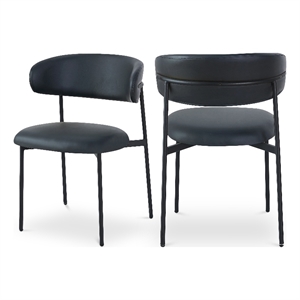 Meridian Furniture Lupita Black Vegan Leather Dining Chair (Set of 2)