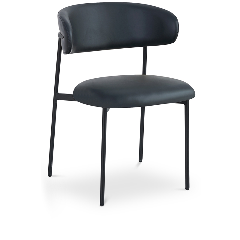 Meridian Furniture Lupita Black Vegan Leather Dining Chair (Set of 2)