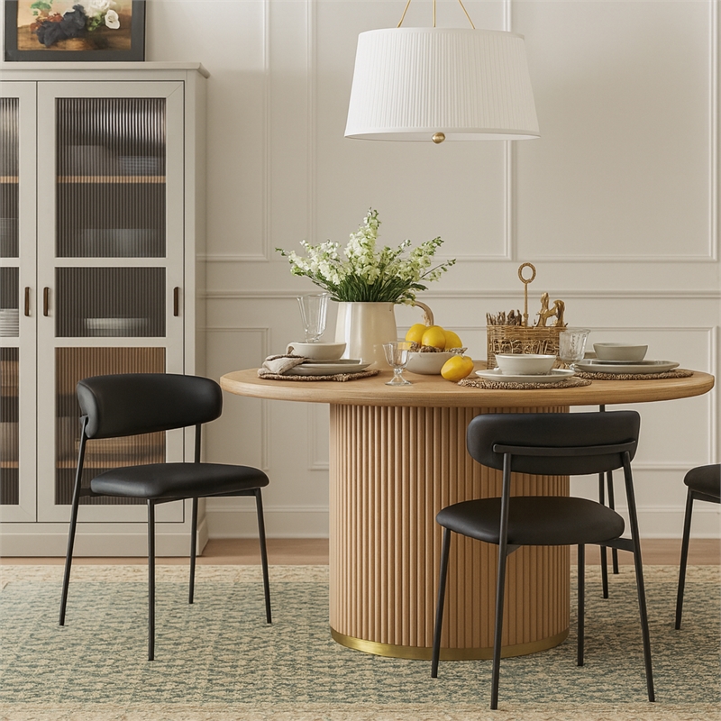 Meridian Furniture Lupita Black Vegan Leather Dining Chair (Set of 2)