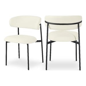 Meridian Furniture Lupita Cream Vegan Leather Dining Chair (Set of 2)