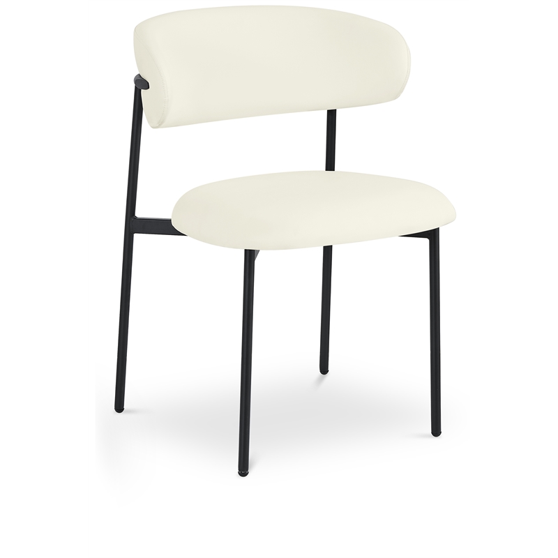 Meridian Furniture Lupita Cream Vegan Leather Dining Chair (Set of 2)