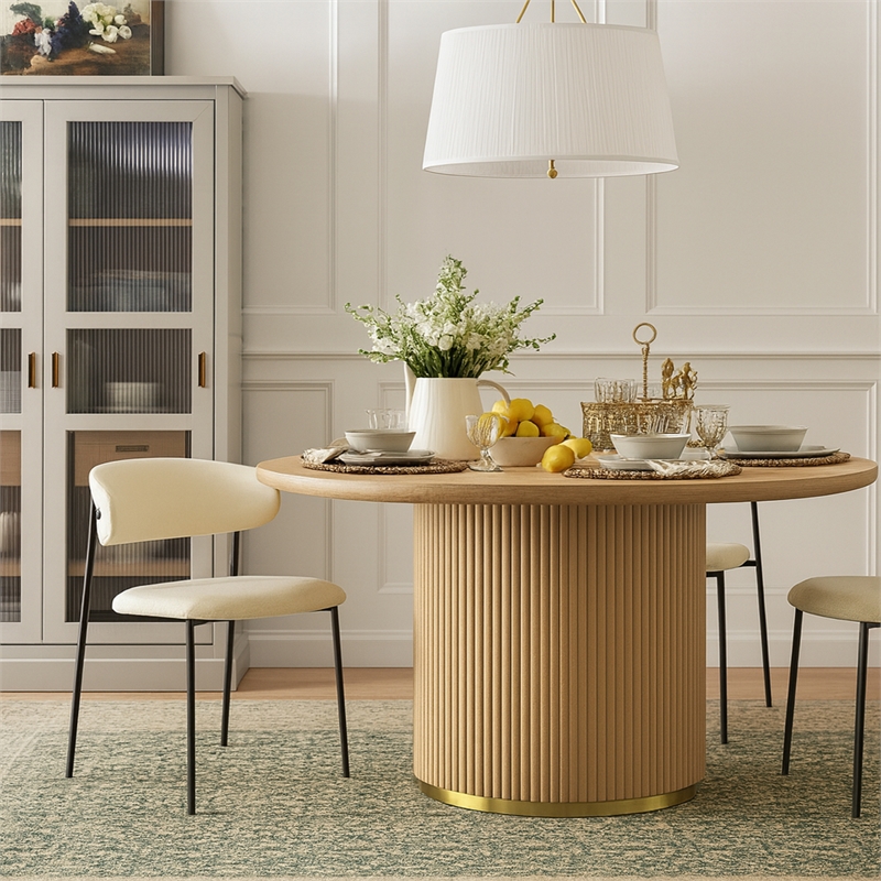 Meridian Furniture Lupita Cream Vegan Leather Dining Chair (Set of 2)