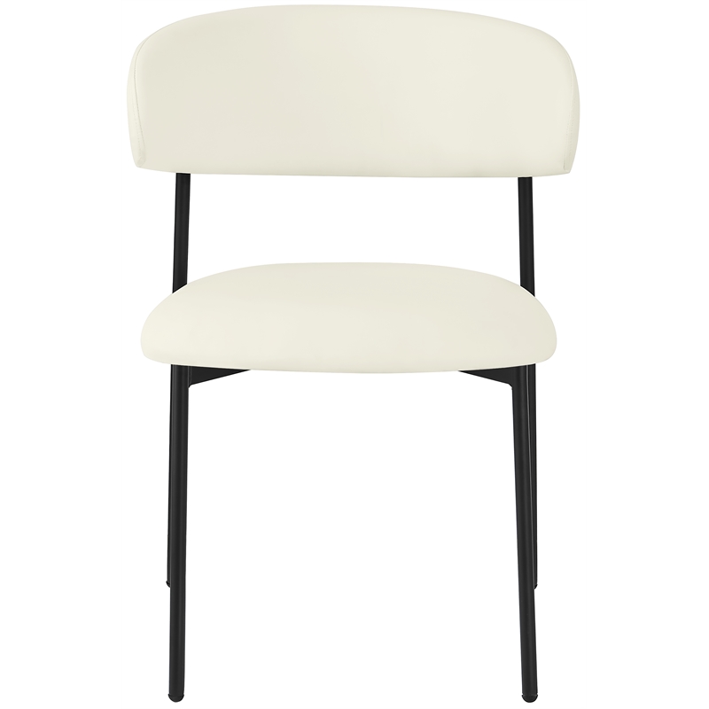 Meridian Furniture Lupita Cream Vegan Leather Dining Chair (Set of 2)