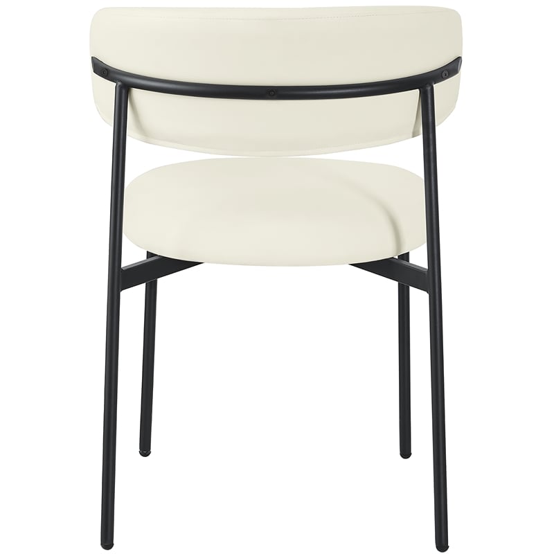 Meridian Furniture Lupita Cream Vegan Leather Dining Chair (Set of 2)