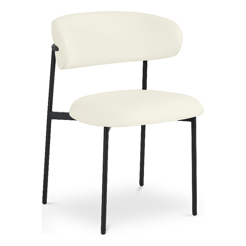 Meridian Furniture Lupita Cream Vegan Leather Dining Chair (Set of 2)