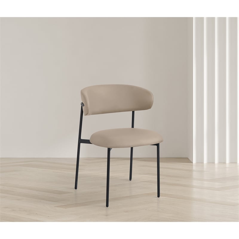 Meridian Furniture Lupita Taupe Vegan Leather Dining Chair (Set of 2)