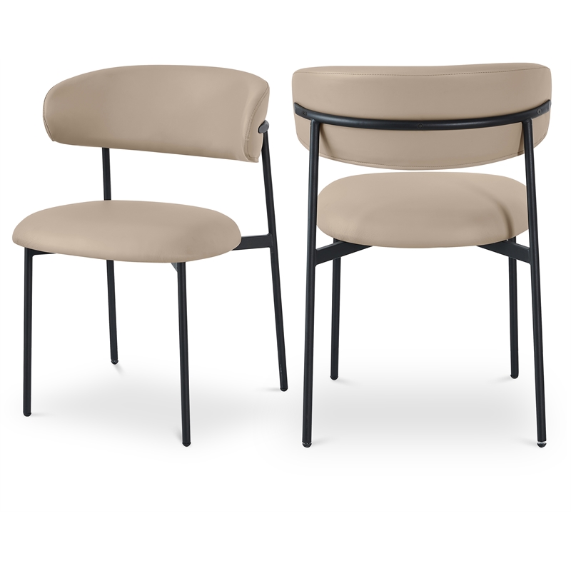 Meridian Furniture Lupita Taupe Vegan Leather Dining Chair (Set of 2)