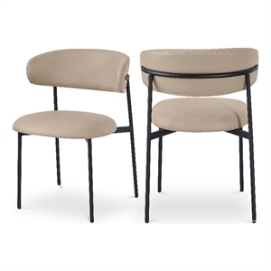 Meridian Furniture Lupita Taupe Vegan Leather Dining Chair (Set of 2)