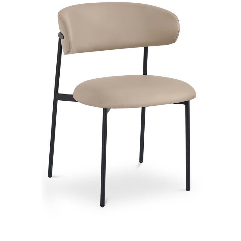 Meridian Furniture Lupita Taupe Vegan Leather Dining Chair (Set of 2)