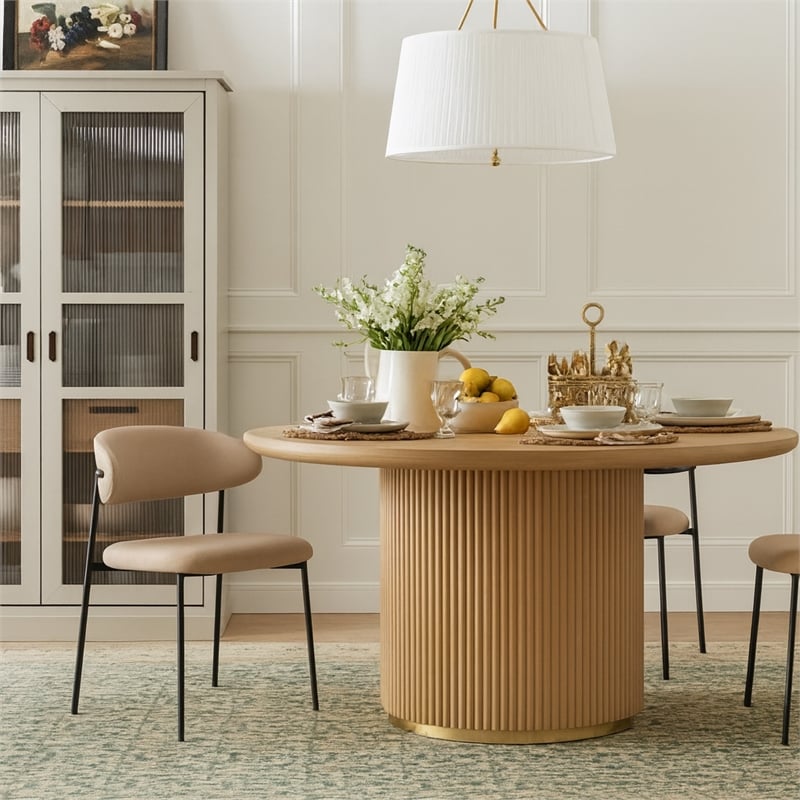 Meridian Furniture Lupita Taupe Vegan Leather Dining Chair (Set of 2)