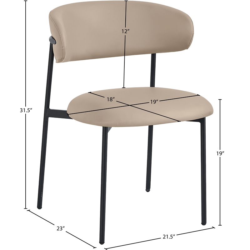 Meridian Furniture Lupita Taupe Vegan Leather Dining Chair (Set of 2)