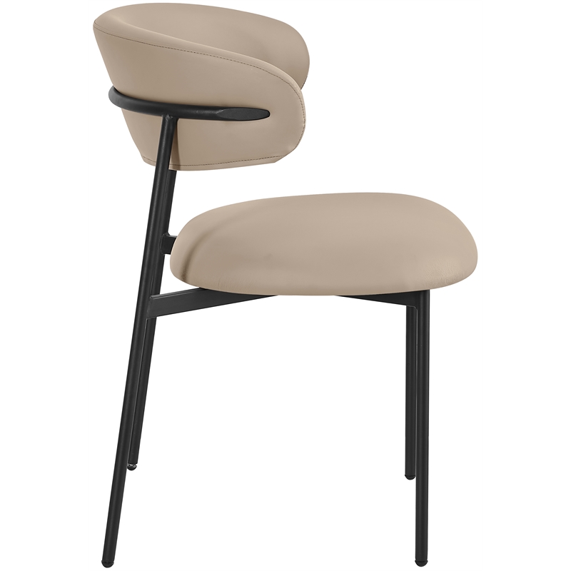 Meridian Furniture Lupita Taupe Vegan Leather Dining Chair (Set of 2)