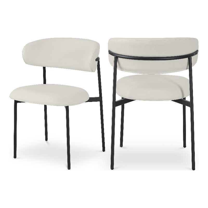 Meridian Furniture Lupita Off White Vegan Leather Dining Chair (Set of 2)