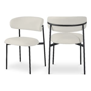 Meridian Furniture Lupita Off White Vegan Leather Dining Chair (Set of 2)