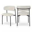 Meridian Furniture Lupita Off White Vegan Leather Dining Chair (Set of 2)