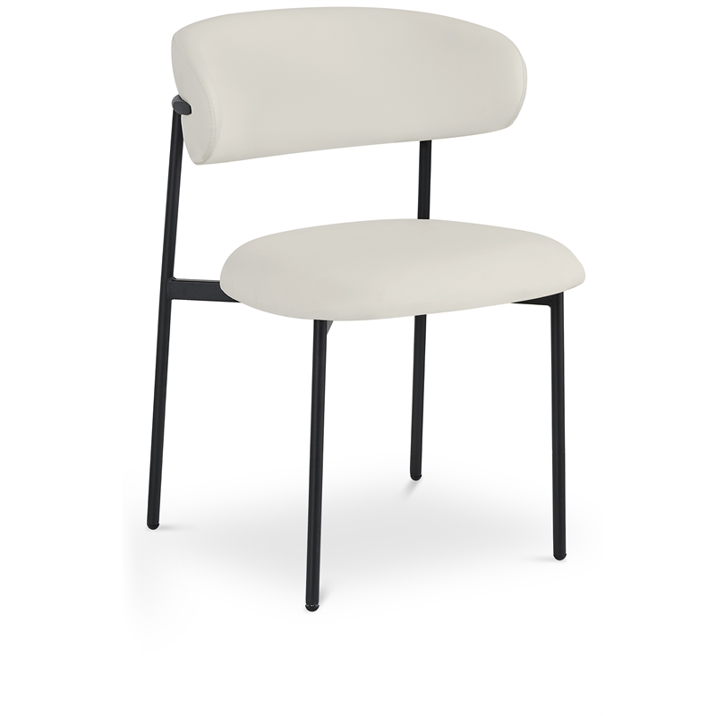 Meridian Furniture Lupita Off White Vegan Leather Dining Chair (Set of 2)