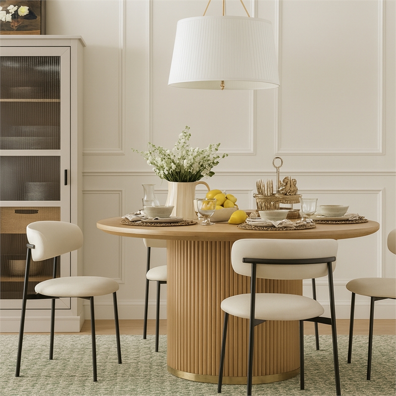 Meridian Furniture Lupita Off White Vegan Leather Dining Chair (Set of 2)