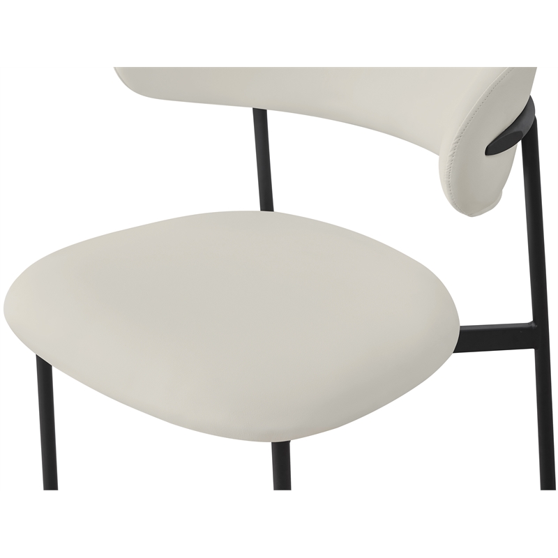 Meridian Furniture Lupita Off White Vegan Leather Dining Chair (Set of 2)