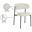 Meridian Furniture Lupita Off White Vegan Leather Dining Chair (Set of 2)