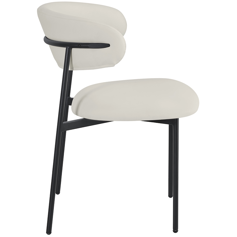 Meridian Furniture Lupita Off White Vegan Leather Dining Chair (Set of 2)