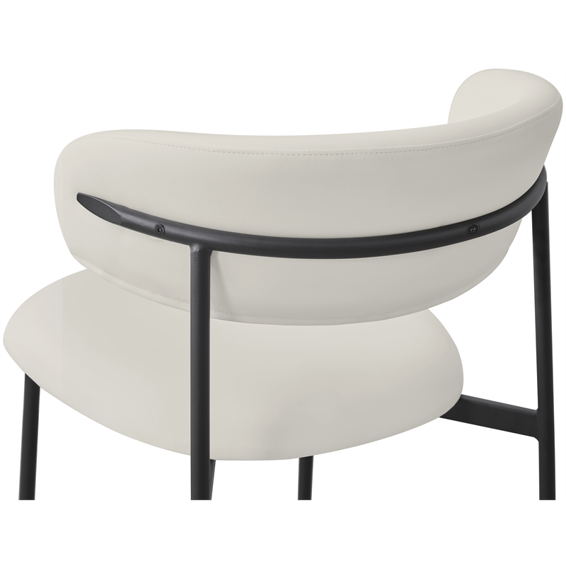 Meridian Furniture Lupita Off White Vegan Leather Dining Chair (Set of 2)